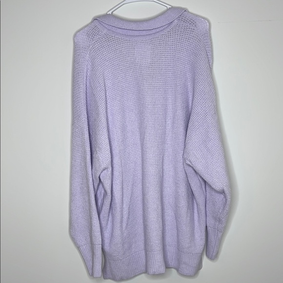 Aerie Purple V-Neck Sweater Soft Knit Pullover - Picture 5 of 5